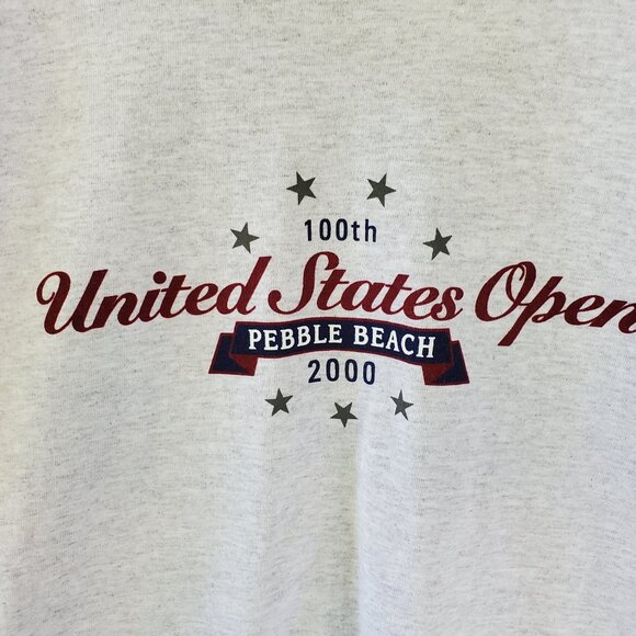 100th UNITED STATES OPEN Golf Tee T Shirt Pebble Beach 2000 Heather Gray Large - Picture 2 of 10